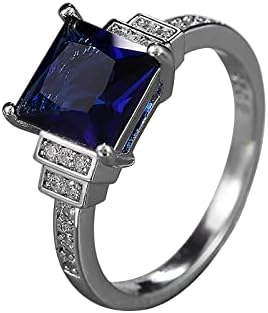 Squar Saphire Gyémánt Gyűrű Nők Eljegyzés, Esküvő Ékszer Ajándék Időjárás Veled Gyűrű
