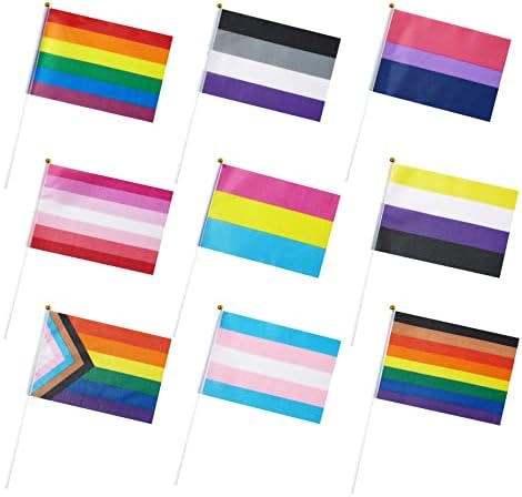 GentleGirl 27 Pack Büszkeség Szivárványos Zászlók Meleg LMBT Kis Mini Kézi Bot, Zászló Meghatározott Szivárvány Fesztivál Fél Felvonulások