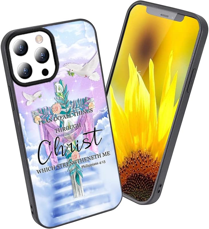 Minden Dolgot meg Tudok Tenni Krisztus által, Virágos Vallási Kereszt Telefon Esetében a iPhone14 13 12 11 Pro Max Mini XR 8 Plusz
