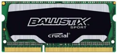 Ballistix Sport SODIMM 8GB Kit 4GBx2 DDR3 1600 MT/s PC3-12800 CL9 a 1.35 V 204-Pin Memória BLS2K4G3N169ES4