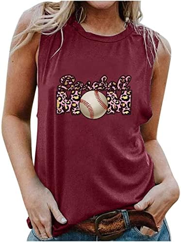 Baseball Tank Felső Női Divat Baseball Grafikus Sleeve Mellény Póló Nyári Újdonság Levél Nyomtatás Ujjatlan Póló Maximum