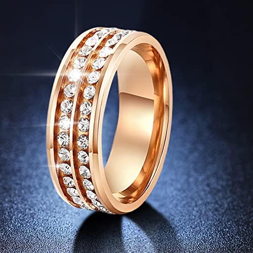 2023 Új Gyűrűk Univerzális, Teljes Sorok a Férfiak, mind a Gyémánt Gyűrűk Két Női Gyűrűk Szerelem Első Gyűrű (Rose Gold, 9)