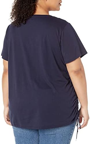 Calvin Klein Női Plus Size Sportruházat Mindennapi Pamut Span Jersey Logo Póló