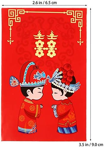 ABOOFAN Menyasszony Ajándékok Kínai Vörös zsebpénz 80Pcs Kínai Esküvői Piros Borítékot, Szerencse, Pénz, Borítékok Ajándék Készpénz Csomagok