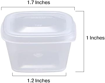 MIUPOO szivárgásmentes Tér Szósz Kupa,Műanyag Szuflé Csésze,Eldobható Egyértelmű, szivárgásmentes Szószos Csésze Csuklós Fedél,Használt