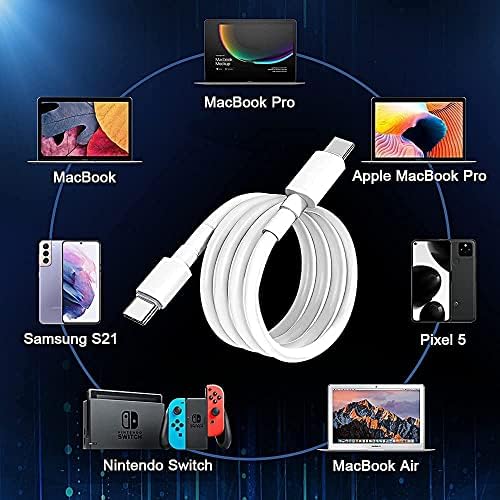 USB-C-USB-C Kábel-Gyors Töltés 60W/5A, Clatwing [2-Pack 3.9 ft] 1,2 m-es Típusú USB-C Kábel Kompatibilis a MacBook Pro, az iPad