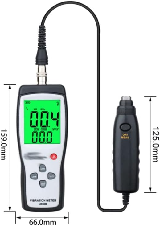 ZYJBM Digitális Vibráció Mérő 10HZ~1KHZ 0.1~199.9 m/s Pontossággal Smart Sensor AS63B Rezgés Measurer Teszter