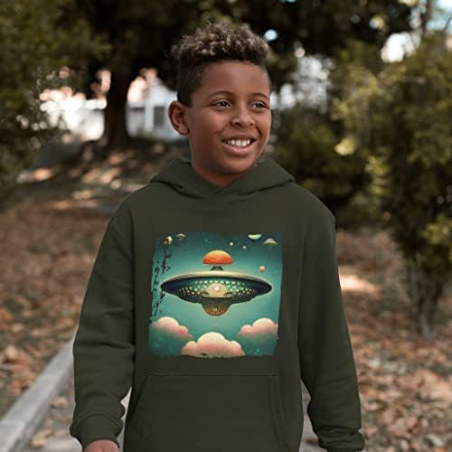 Aranyos UFO Gyerek Szivacs Polár Kapucnis - Sci-Fi, Gyerek Kapucnis - Fantasy Kapucnis Gyerekeknek