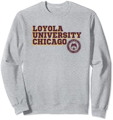 Loyola Egyetem Chicagói Gyalogtúra Blokk Szöveg Pulóver