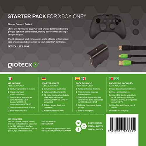 Gioteck Starter Pack Akkumulátor, HDMI Kábel, Hüvelykujj Markolatok - Xbox
