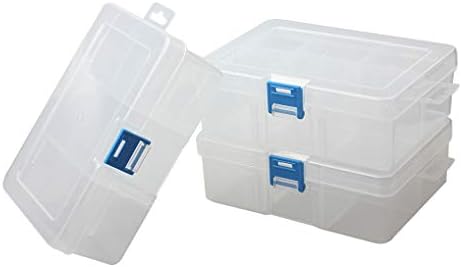 BangQiao 3 Csomag Műanyag Kivehető Elválasztó Doboz Tároló Esetében Kis Alkatrész, Hardver, mind a Kézműves, 6 Rácsok, Tiszta