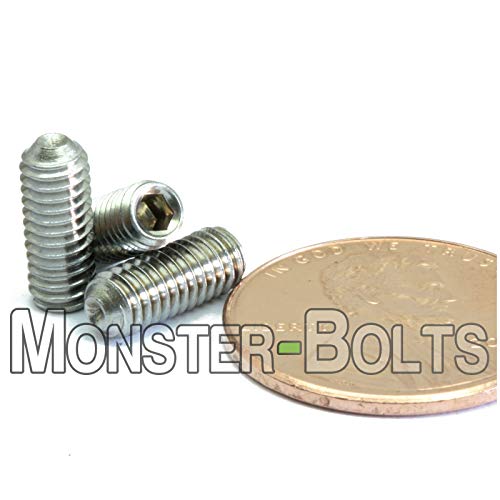 MonsterBolts - M4 x 4 mm-es Csésze Pont Állítsa be a Csavarokat, DIN 916, Rozsdamentes Acél, 10 Pack