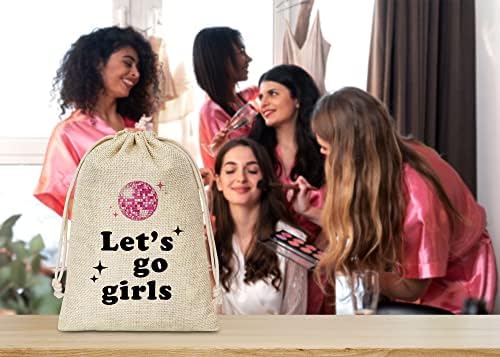 Másnaposság Készlet Ajándék Táskák - Lányok Utazás a Túlélés Helyreállítási Kit - gyerünk, Lányok - Disco Téma Pamut Ajándék Táskák Húzózsinórral