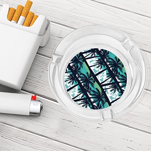 Hawaii Pálma Cigaretta Üveg Hamutartó Kerek Dohányzás Jogosultja Ash Tálcát Home Hotel Asztali Dekoráció