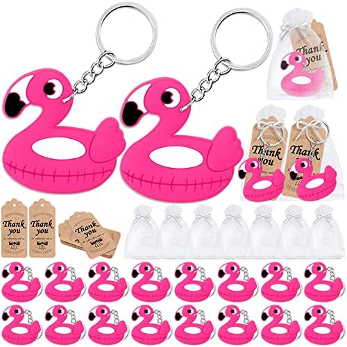 CiciBear 60 Pack Party Dekoráció Vendégek, 20 Flamingo Keychains, 20 Kategória 20 Ajándék táska, Esküvői, Flamingo Baba Zuhany,Hawaii