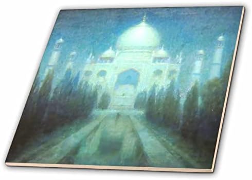 3dRose Taj Mahal Indiai Klasszikus Művészet, Fehér, Indiai Palota Puha Kék Híres Honlap - Lapok (ct-371801-1)