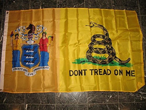 3x5 Gadsden Ne taposs Rám New Jersey NJ Állami Zászló 'x5 3' Tea Party Banner, réz végtelenített