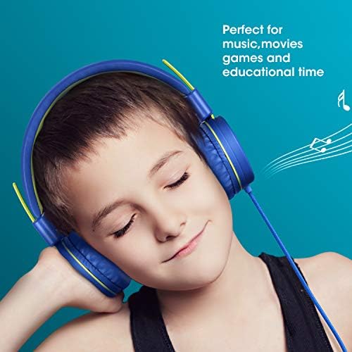 nem termékek Gyerekek Fejhallgató Mikrofonnal K12 Sztereó 5ft Hosszú Kábel 85dB/94dB Hangerő Vezetékes On-Ear Fülhallgató iPad/ Kindle