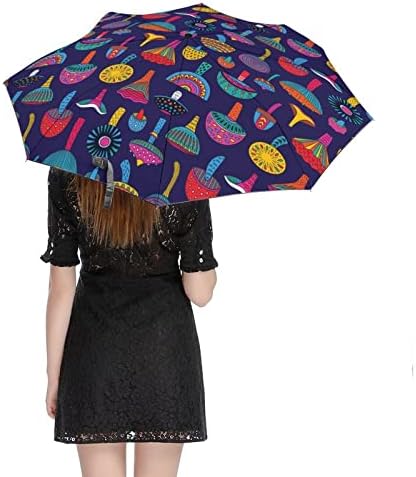 Absztrakt Színű Gomba Utazási Esernyő Szélálló 3 Redők Auto Nyitva Közel Összecsukható Esernyő a Férfiak Nők