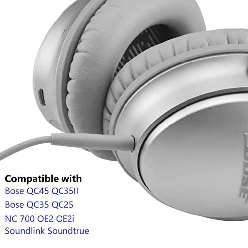 Earla Tec Csere Audio kábel Kábel,Aux Vezeték 3,5 mm 2,5 mm Kompatibilis Bose QuietComfort QC25 QC35 QC35II QC45 NC700 Soundlink Soundtrue