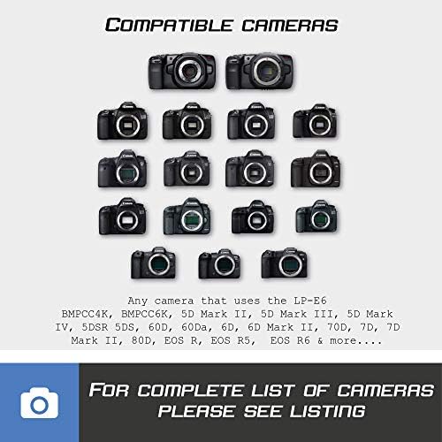 Holttér - Dummy Akkumulátor kompatibilis Canon LP - E6 RK-E6N Kamerák, BMPCC4K 6K -a Canon 90D 80D 70D, 7D Mark II, 60D 60Da 6D, 5D