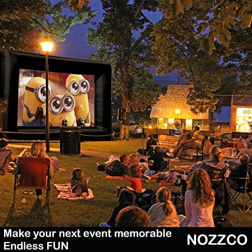 22 FT Kültéri Felfújható Kivetítő Képernyő -NOZZCO - Hordozható Hatalmas Film Képernyő + 10x Nyomtatható Film Ticker Sablonok + Könnyű