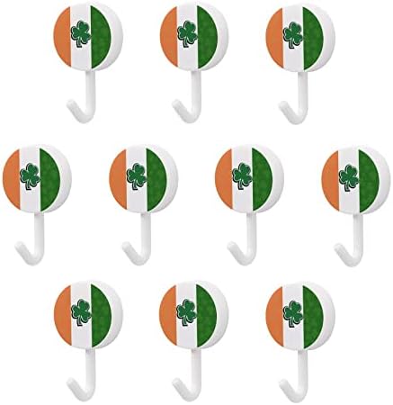 Az ír Zászló Lóhere Mintás 10 Db Műanyag Kampó Aranyos Fal Horgok Kulcs Kampó Haza Konyha Dekor Ajtó