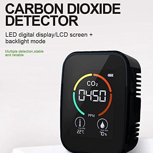 WODMB Hőmérő 5 In1 CO2-Mérő, Digitális Hőmérséklet Páratartalom Teszter Levegő Minősége Monitor Multifunkcionális Szén-Dioxid-Érzékelő