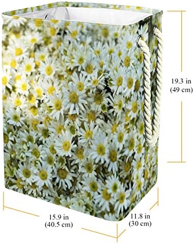 MAPOLO Szennyesben Mini Virág Összecsukható Vászon Szennyes Tároló Kosár fogantyúval, Levehető Zárójelben Jól Tartja Vízálló Ruhák Játékok