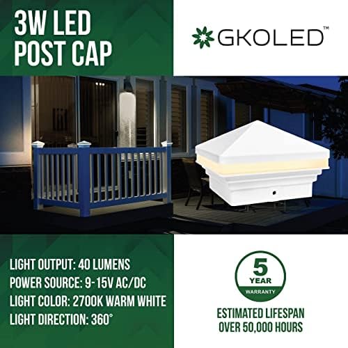 GKOLED 6-Pack kisfeszültségű LED Fehér Fedélzeten Lámpák 4-Pack kisfeszültségű LED Fehér Piramis Post Kap Fények