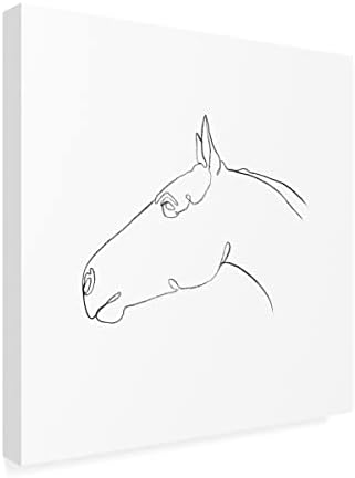 Védjegy képzőművészeti 'Ló Ceruza Kontúr én Vászon Művészet által Emma Scarvey