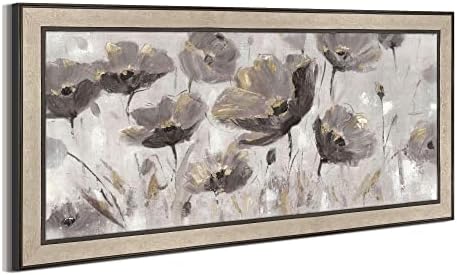 Virágos Vászon Wall Art Kép: Nappali Absztrakt Virágos Bekeretezett Festmény, Dekor Modern Fehér Virágzó Virág Grafika Nagy Botanikus