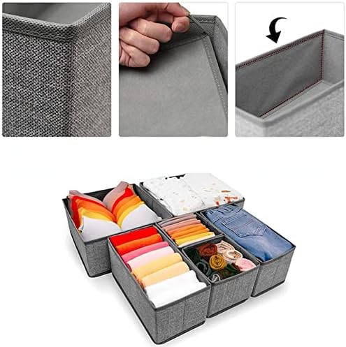 HPBS Fehérneműs Fiókban StorageBox 6-darabos Készlet Összehajtható UnderwearDrawer Tároló Doboz, illetve Szekrényben Partíció Ruházat,
