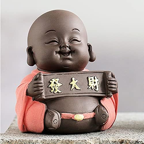 DEKIKA Modern Kerámia Kézműves Dekoráció,Gyűjthető Figurák,Szerencsés vörös Nagy Hasa Maitreya Buddha lehet Emelni a Tea pet Díszek Lila