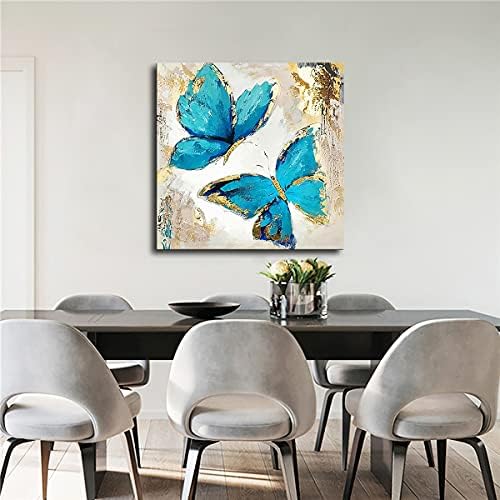 Leotear Művészeti Festett Absztrakt Modern Kék Pillangó Art olajfestmény, Vászon Wall Art Falon Festmény Élő Szobában lakberendezési (keret