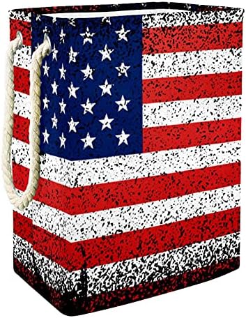 DEYYA Vízálló Szennyes Kosarat Magas, Erős Összecsukható USA Retro Zászló Nyomtatás Gátolják a Felnőtt Gyerekek Tini Fiúk,