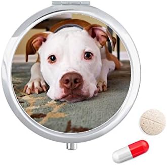 Fehér Bulldog Kedvtelésből Tartott Állat Kép Tabletta Esetben Zsebében Gyógyszer Tároló Doboz, Tartály Adagoló