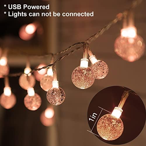 Színe Változó Világ String Fények, USB Csatlakozó, 16.4 ft 50 Led-ek Kristály Buborék Labdát Tündér lámpa Távirányító Időzítő