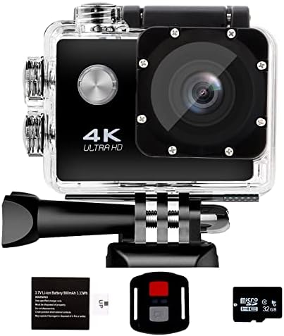 BIRDAYPRE 4K30FPS Akció Kamera 98FT Víz alatti Vízálló Fényképezőgép Ultra HD 170 Fokos nagylátószögű WiFi Sisak Sport Cam Videokamera