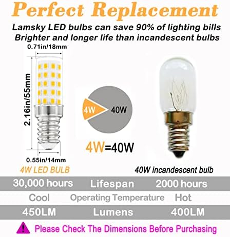 Lamsky E14 Európai Alap LED Izzó 40W Egyenértékű,4000K Semleges Fehér AC 100-265V,T6 E14 Edison Izzók Nem Szabályozható,Csillárok,Medál