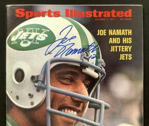Joe Namath Aláírt Sports Illustrated 10/9/72 New York Jets SBC Autogramot HOF SZÖVETSÉG - Dedikált NFL Magazinok