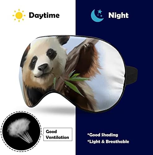 LynaRei Akvarell Panda A Fa Aludni Maszk bekötött szemmel Alszik Rugalmas Áramszünet Szem Maszk Takarja a Teljes Alvás Utazás, Nap