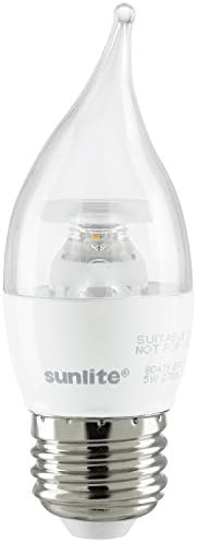 Sunlite 80784-SU LED CA11 Láng Tipp Csillár Izzó, 2700K Meleg Fehér, 7 Watt (60w Egyenértékű), 500 Lumen, Közepes (E26) Bázis,
