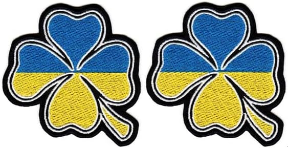 2db Ukrajna Szerencsés Lóhere Zászló Hímzett Javításokat, Hímzett Kendővel Javítás Jelvény Hook & Hurok Hímzett Javítás