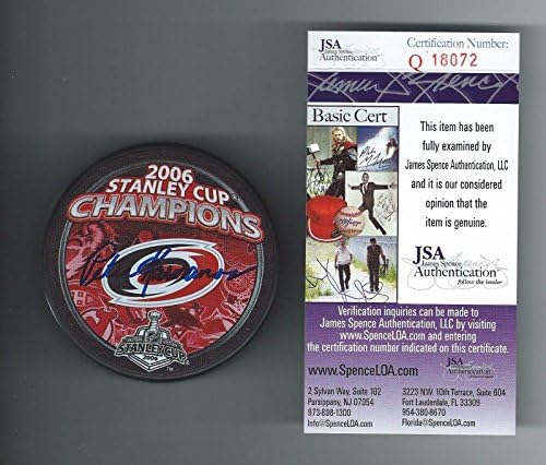 Peter Karmanos Aláírt Carolina Hurricanes 2006 Stanley-Kupa Korong Szövetség Q18072 - Dedikált NHL Korong