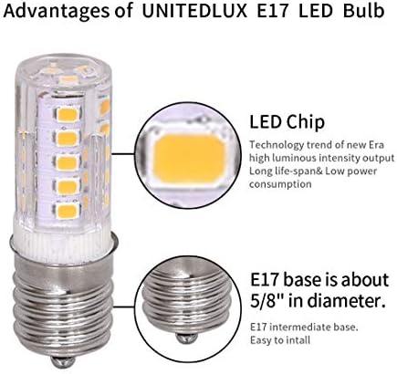 Nobranded E17 LED Izzó,WTINTELL Egyenértékű 40 Wattos Halogén Izzó,szabályozható,Mikrohullámú sütő, valamint a Dohányzás Gép Izzó,AC110-130V