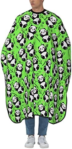 55x66 Hüvelyk Poliészter Haj Vágás Cape Aranyos-Panda-Zöld Szalon Fodrász Cape Állítható Snap Bezárása Haj Vágás, Tartozékok