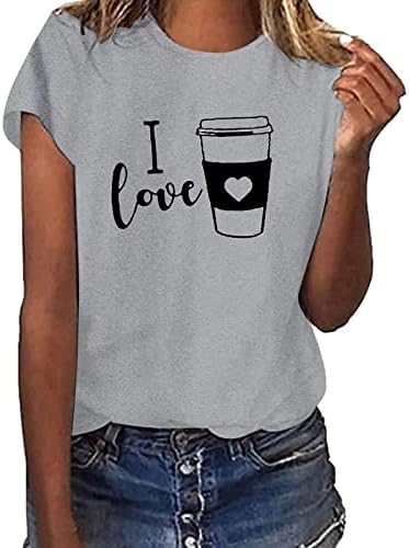 A Nők Plus Size Maximum Szexi Szerelem-Bögre Nyomtatás Grafikai Nyári Pólók T-Shirt Rövid Ujjú Póló Alkalmi Elegáns Blúz Tuncis