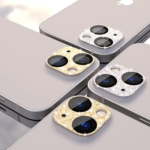 Beuxece Csillogó Kamera lencsevédő a Kamera Lencséje képernyővédő fólia iPhone 13 6.1 ＆iPhone 13 Mini 5.4 (2021), Alumínium Ötvözet Fém,az