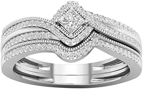 2023 Új Női Gyűrű Barátnője Micro Cirkon Ékszerek Intarziás Gyűrű Ajándék Gyűrű Aranyos Jelmezek Tizenéves (Ezüst, 11)